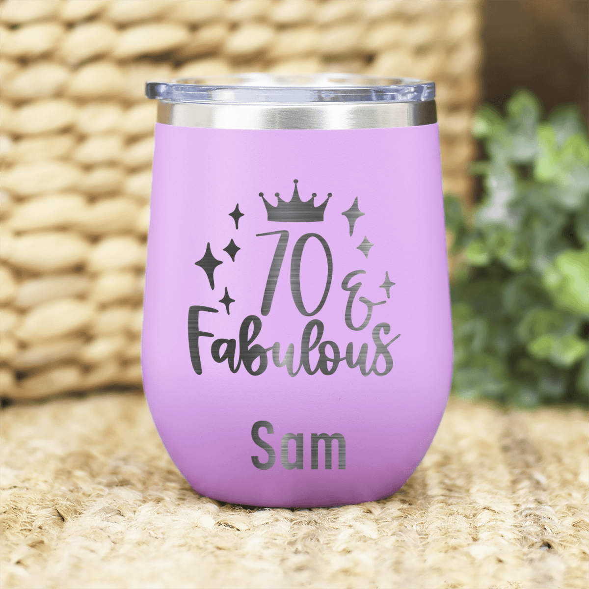 Personalized Seventy And Fabulous Wine Tumbler for her, Customized Gifts for Women by Groovy Girl Gifts
