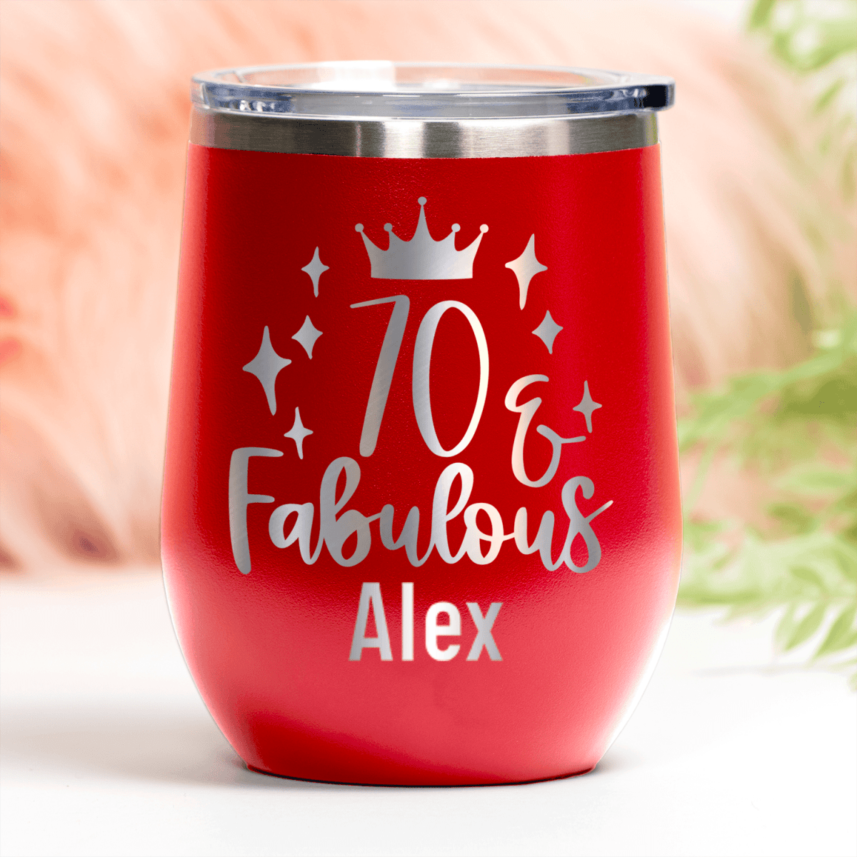 Personalized Seventy And Fabulous Wine Tumbler for her, Customized Gifts for Women by Groovy Girl Gifts