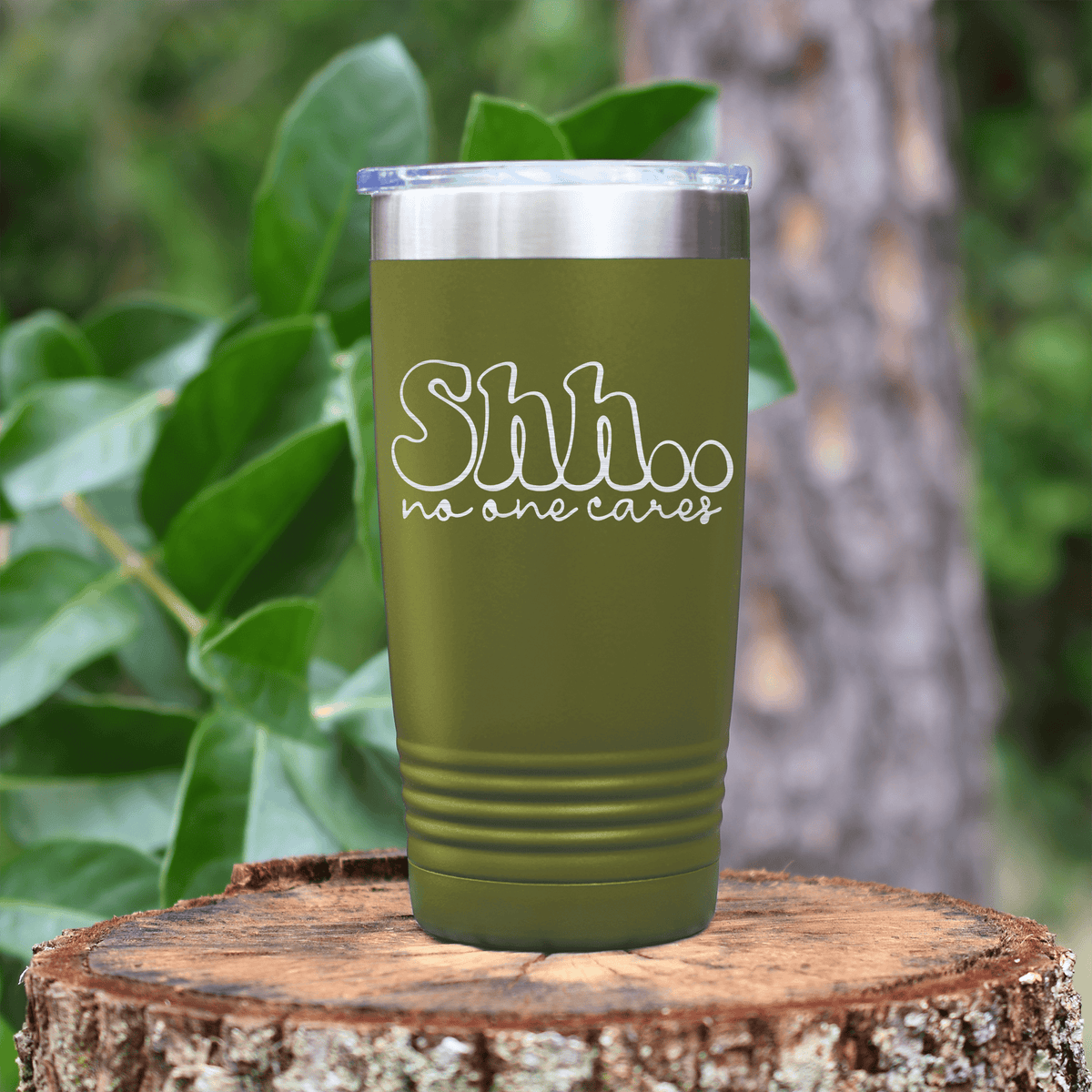 Military Green pickelball tumbler Shh