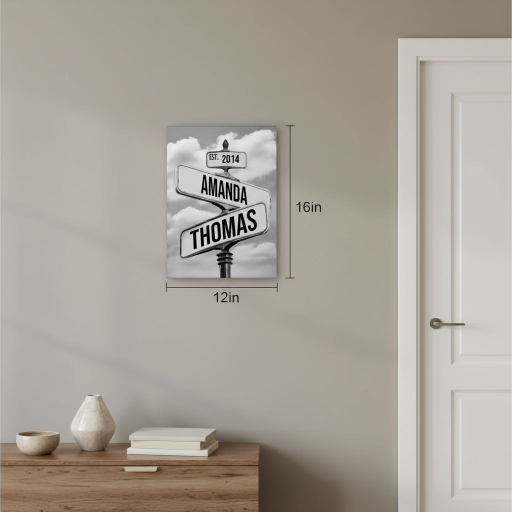 Loves Crossroads Canvas Sign