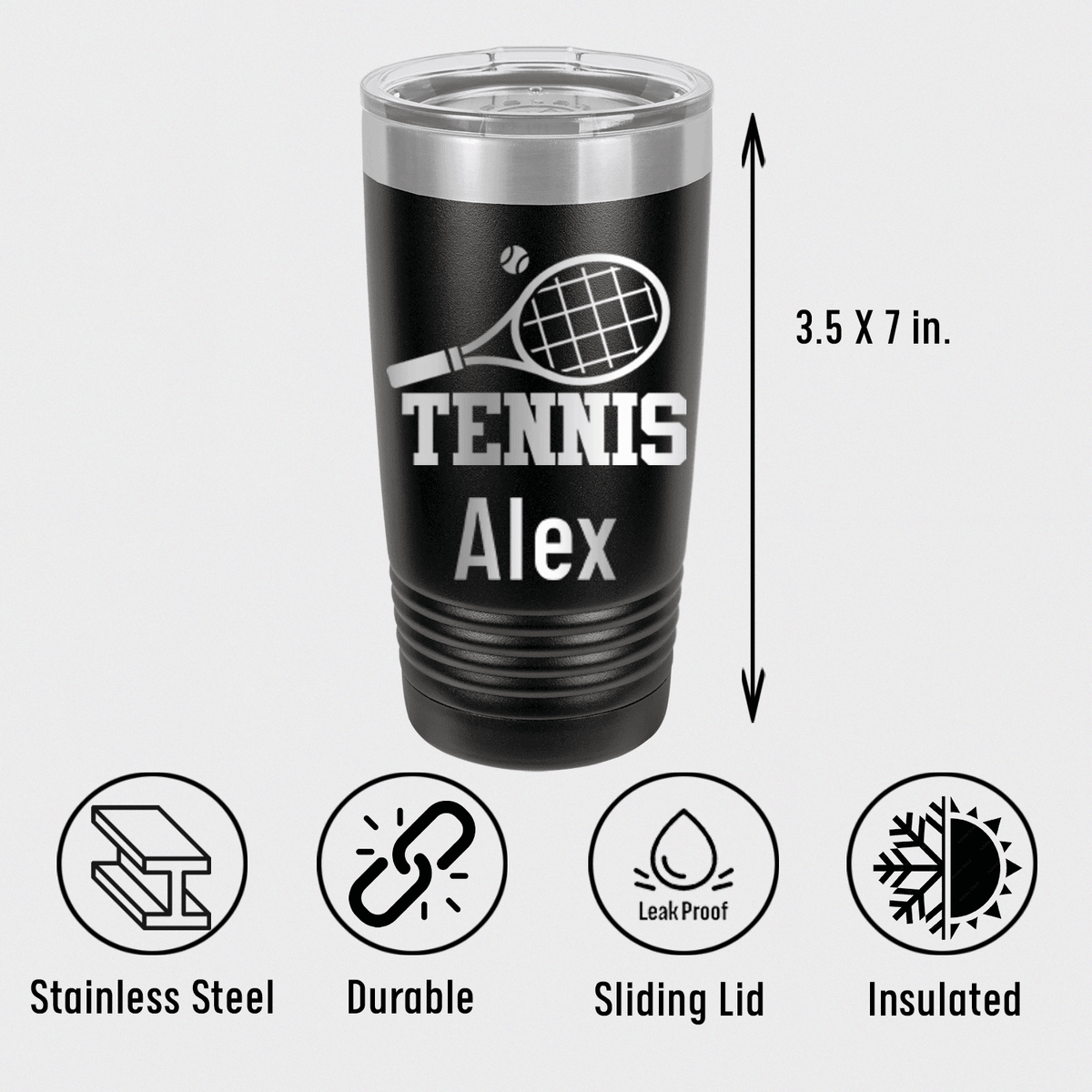 Personalized Straight Ballin Tennis Tumbler for her, Customized Gifts for Women by Groovy Girl Gifts