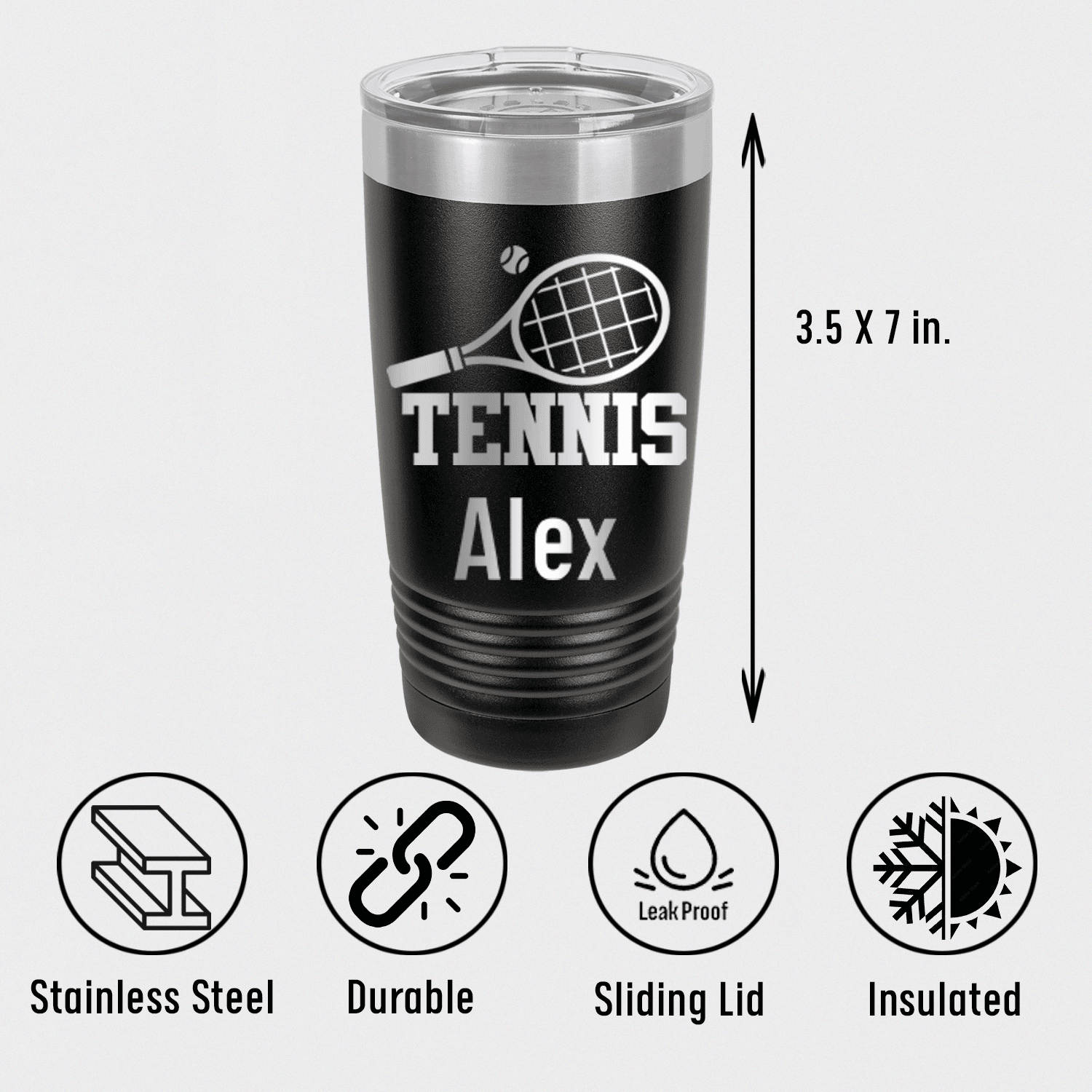 Personalized Straight Ballin Tennis Tumbler for her, Customized Gifts for Women by Groovy Girl Gifts
