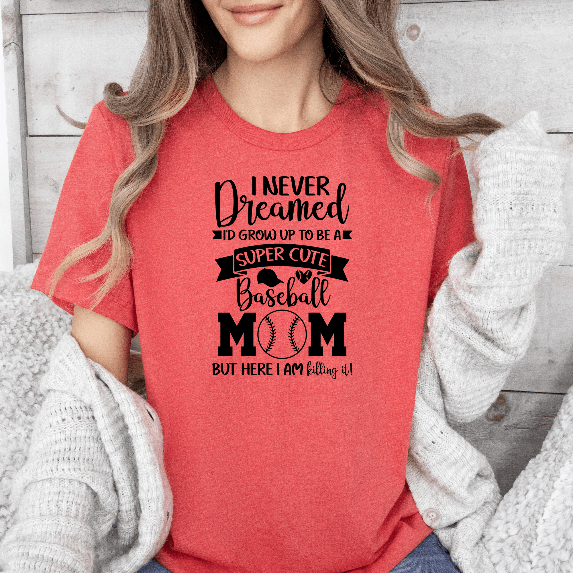 Super Cute Baseball Mom Womens T Shirt