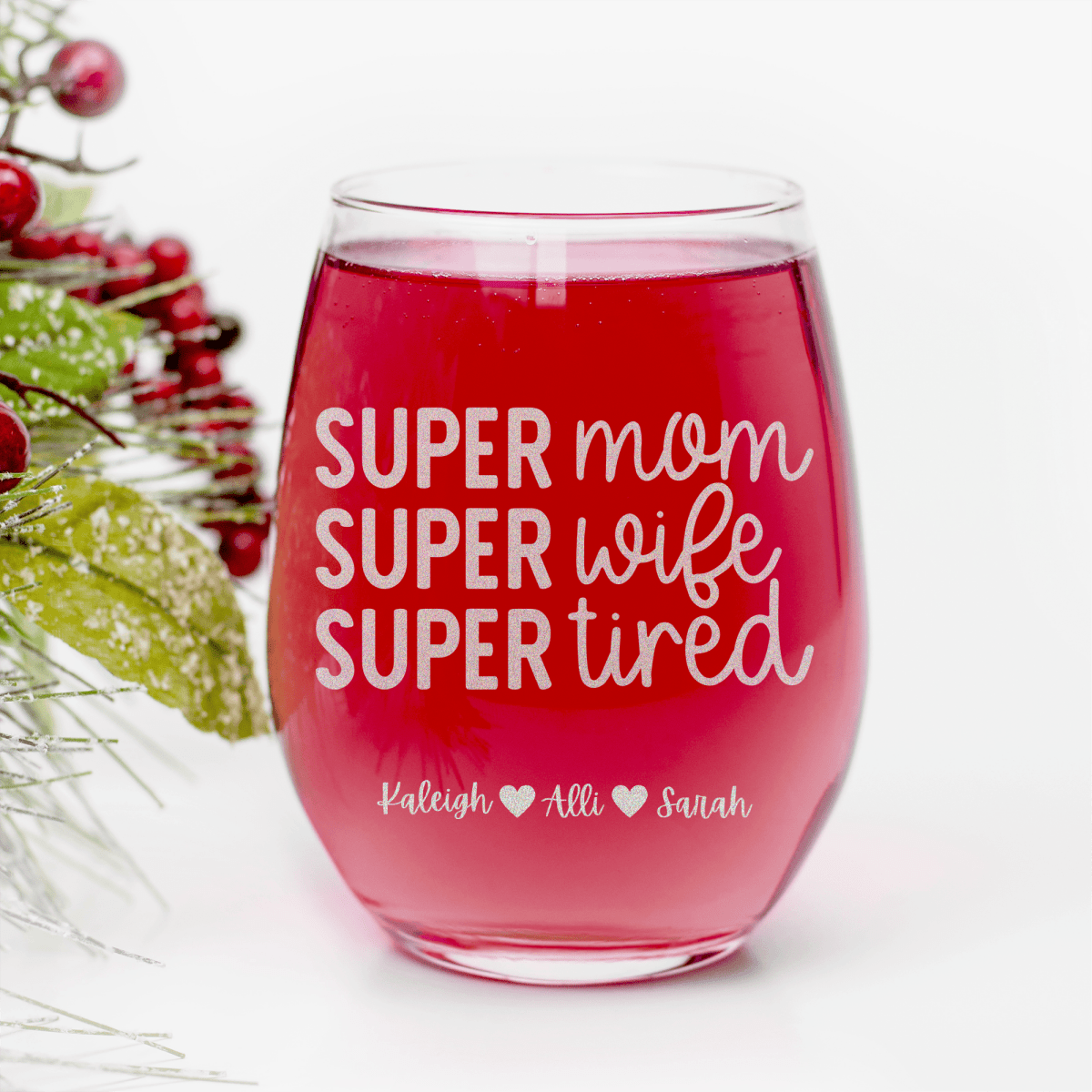Super Wife Stemless Wine Glass