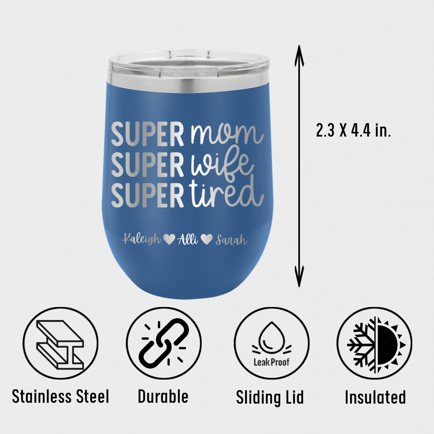 Personalized Super Wife Wine Tumbler for her, Customized Gifts for Women by Groovy Girl Gifts