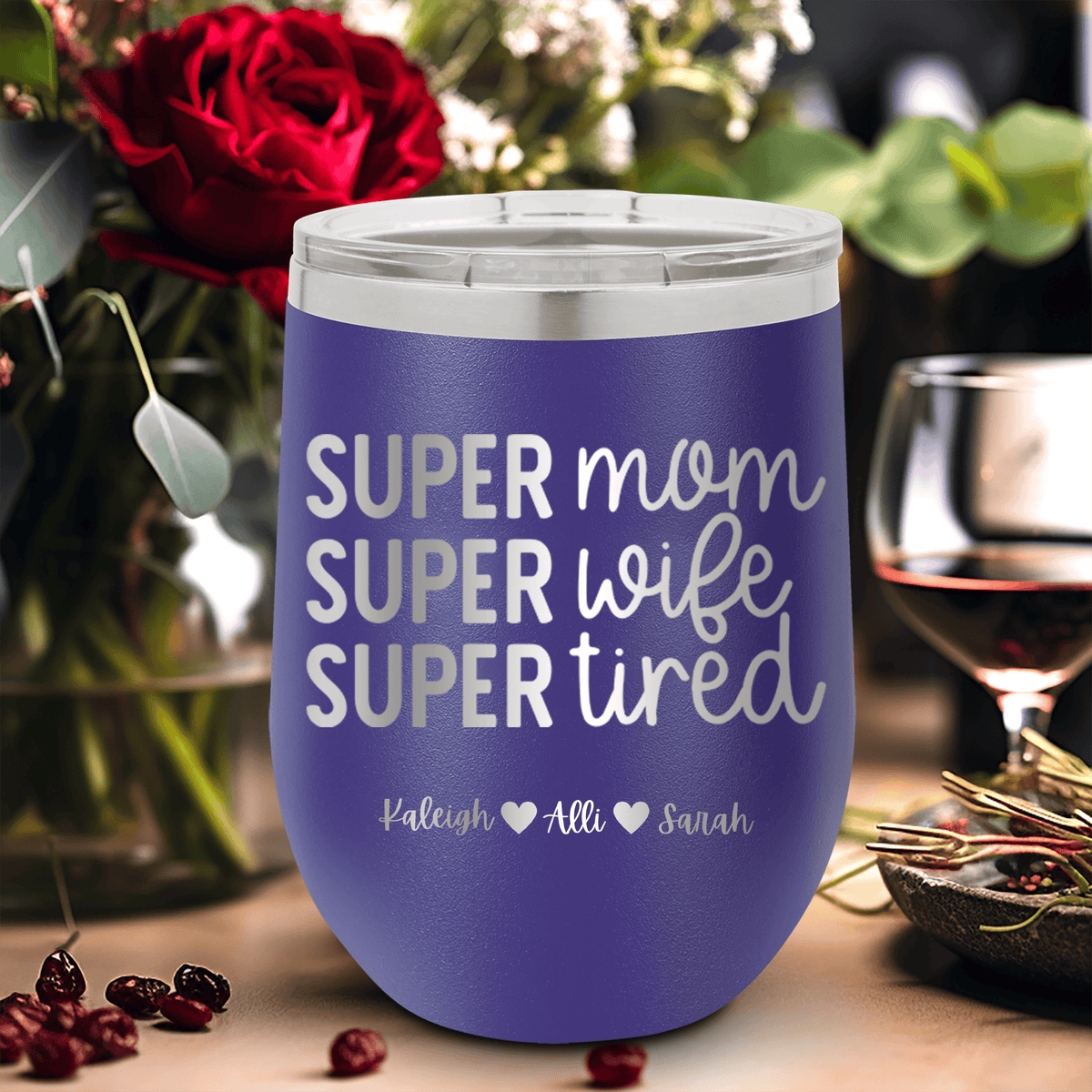 Personalized Super Wife Wine Tumbler for her, Customized Gifts for Women by Groovy Girl Gifts