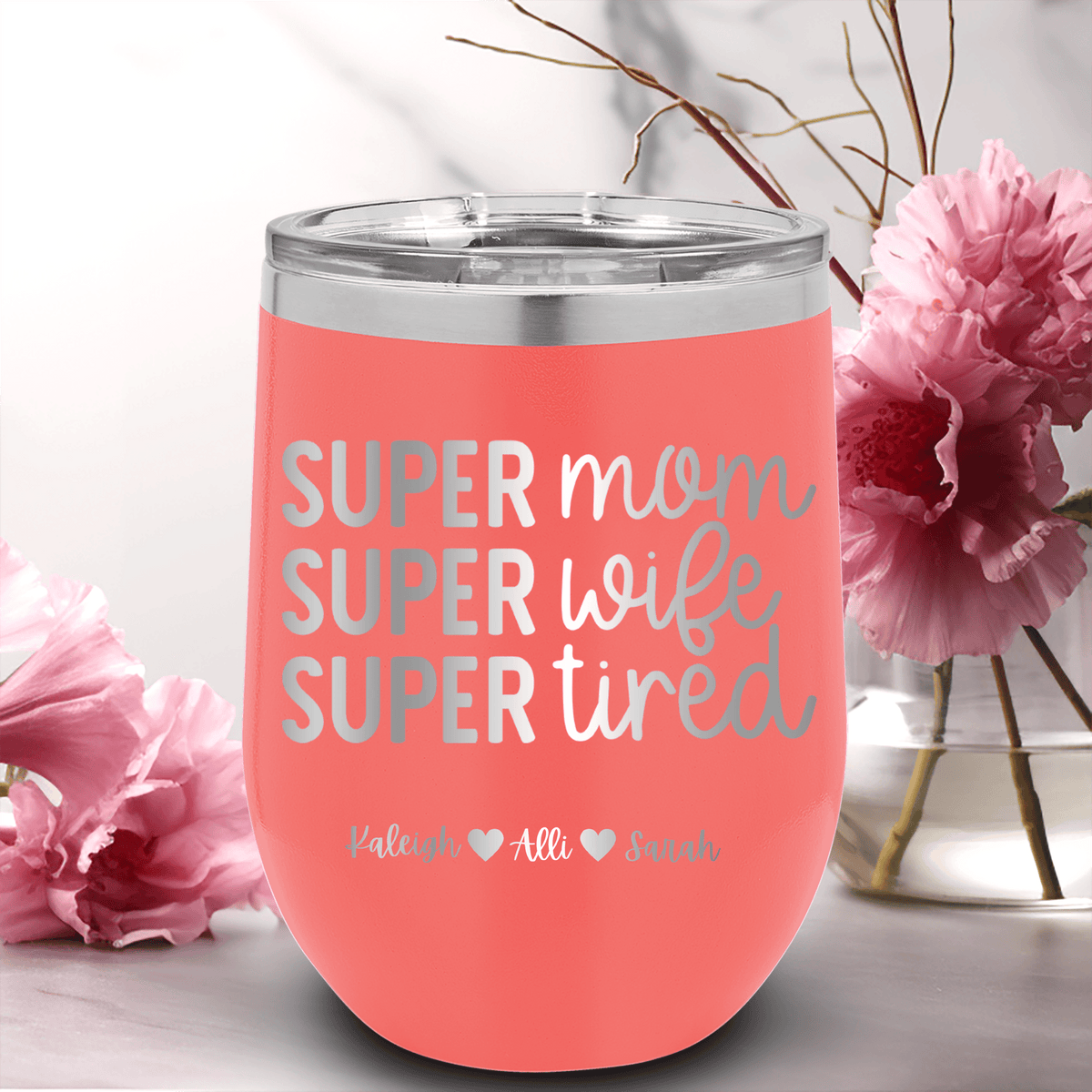 Personalized Super Wife Wine Tumbler for her, Customized Gifts for Women by Groovy Girl Gifts
