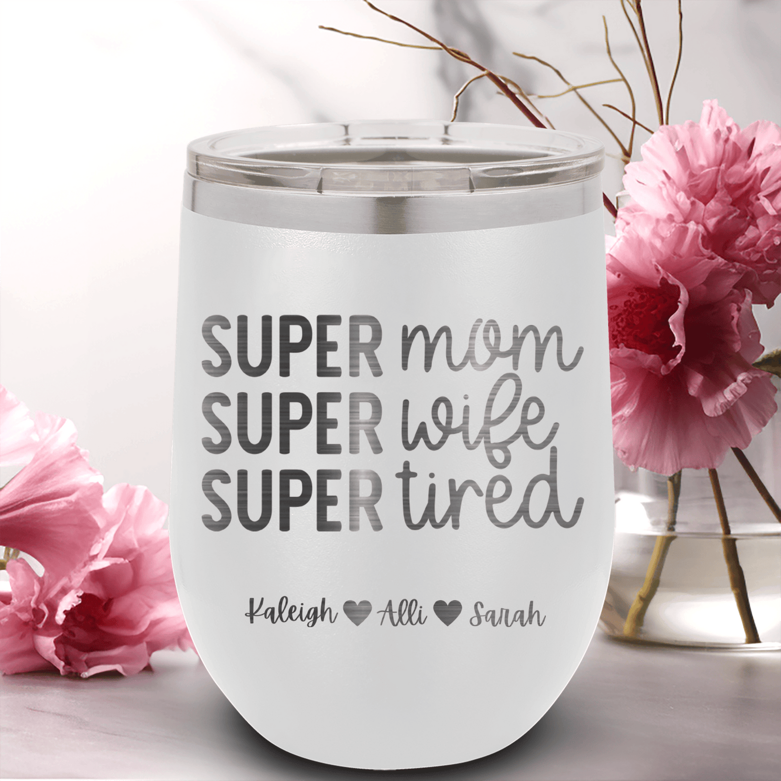 Personalized Super Wife Wine Tumbler for her, Customized Gifts for Women by Groovy Girl Gifts
