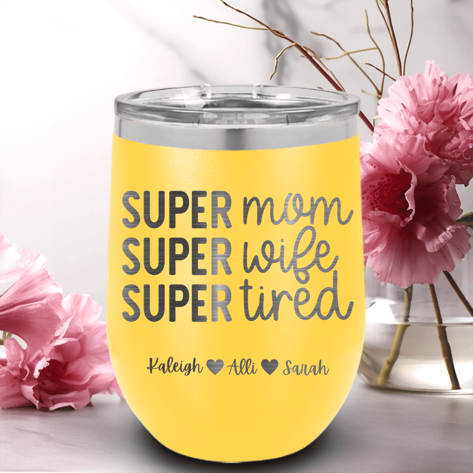 Personalized Super Wife Wine Tumbler for her, Customized Gifts for Women by Groovy Girl Gifts