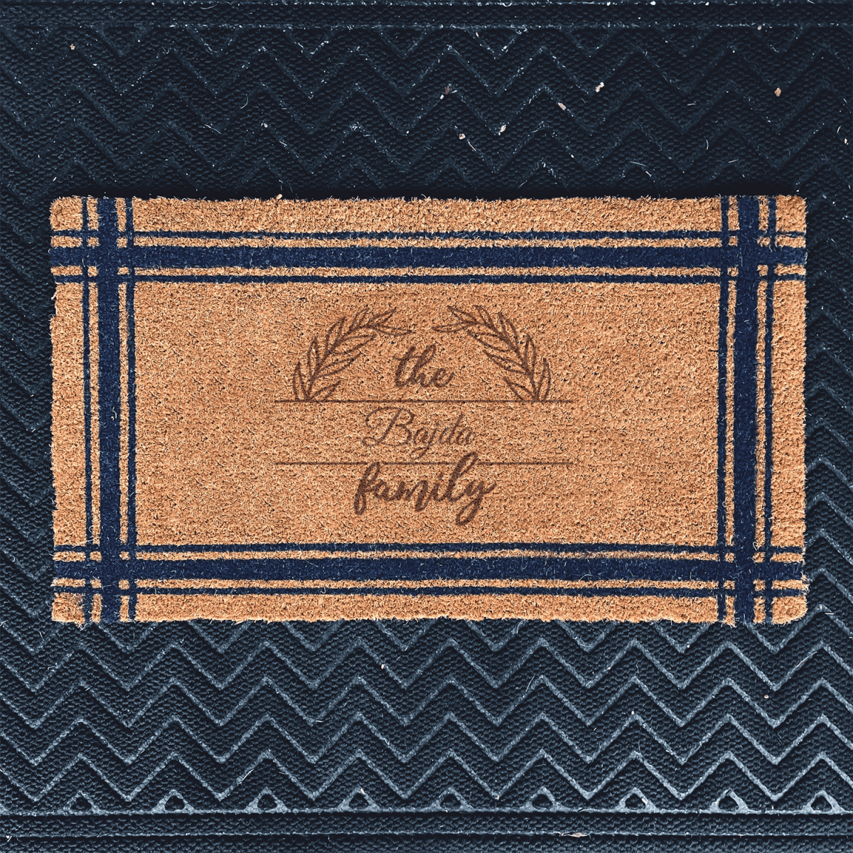 Personalized Surname Badge Engraved Door Mat for her, Customized Gifts for Women by Groovy Girl Gifts