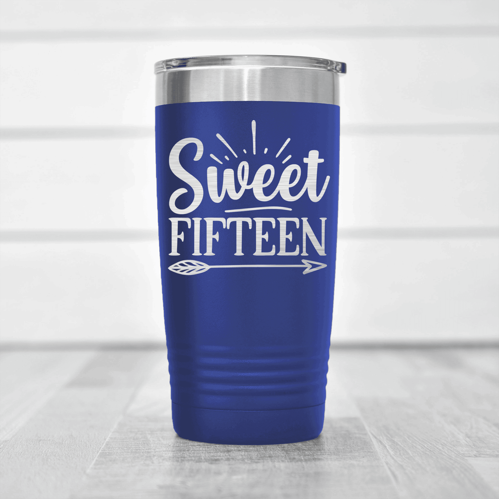 Blue birthday tumbler Sweet Fifteen
