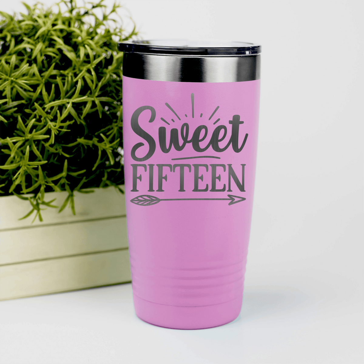 Pink birthday tumbler Sweet Fifteen
