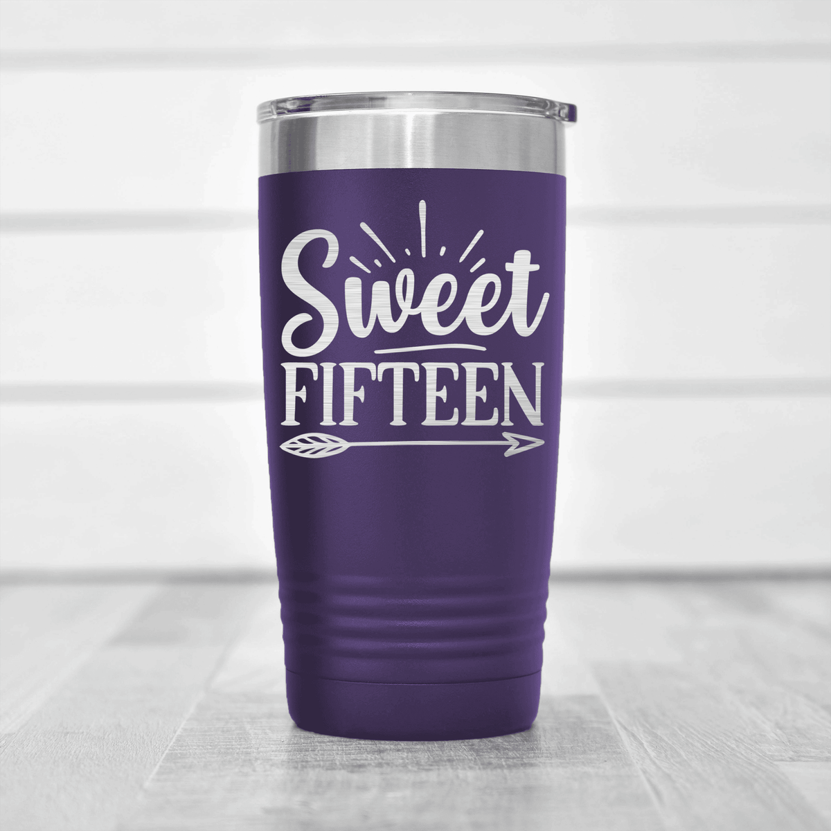 Purple birthday tumbler Sweet Fifteen