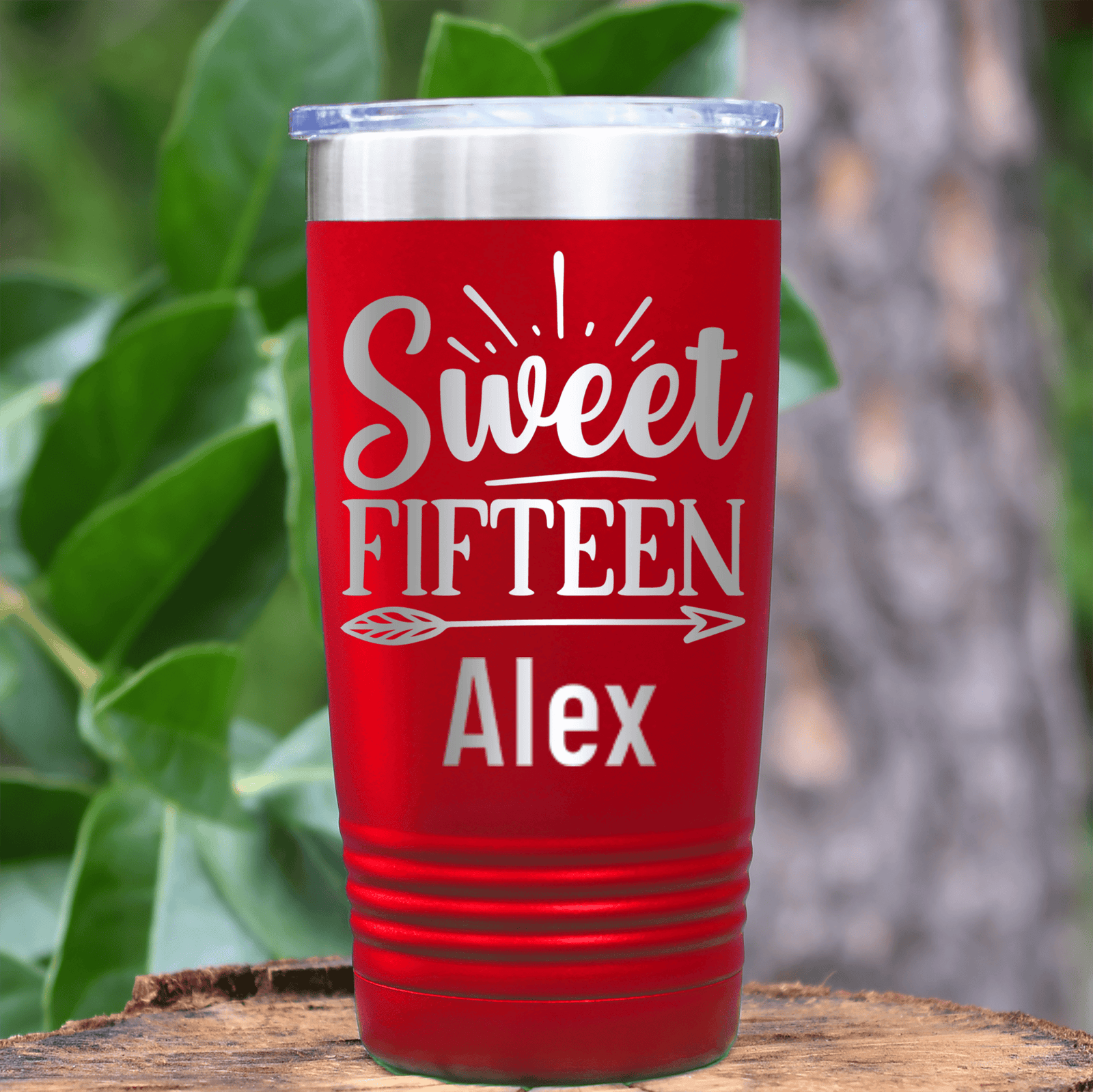 Blue Birthday Tumbler With Sweet Fifteen Design