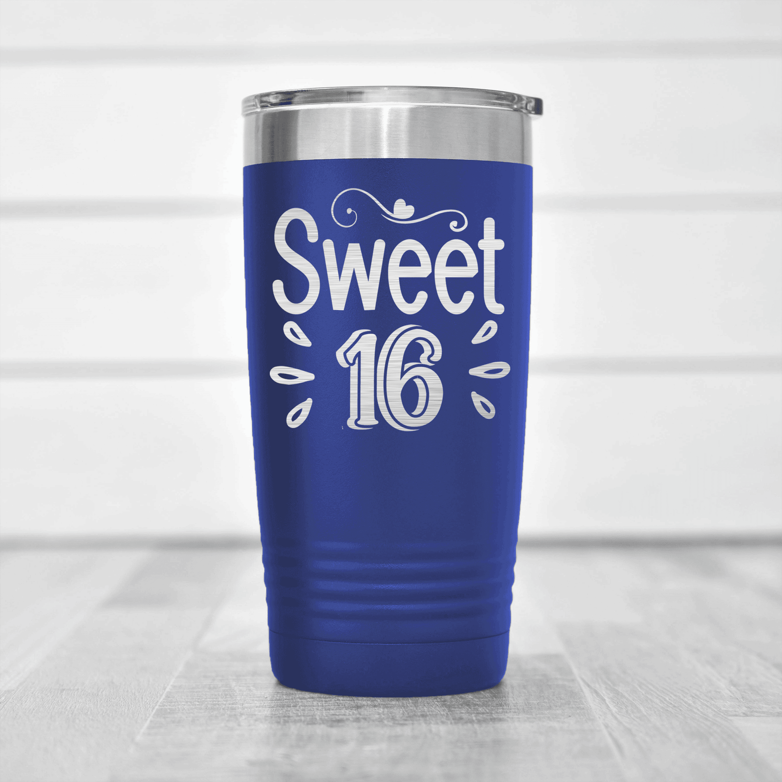 Blue birthday tumbler Sweet Sixteen