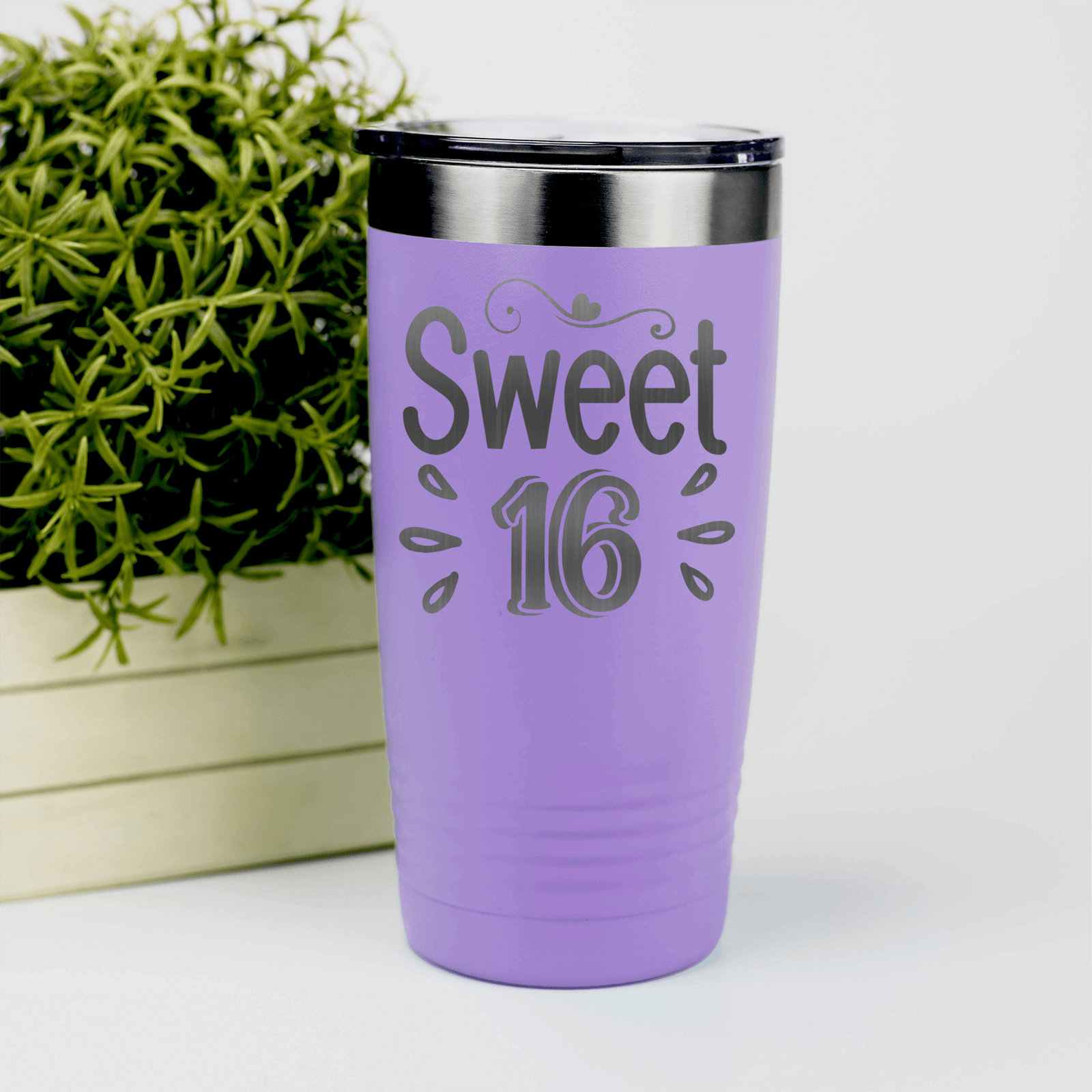 Light Purple birthday tumbler Sweet Sixteen
