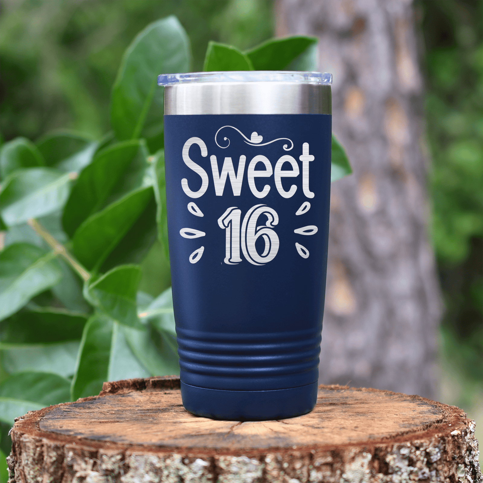 Navy birthday tumbler Sweet Sixteen