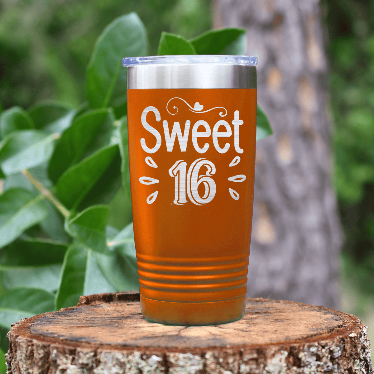 Orange birthday tumbler Sweet Sixteen