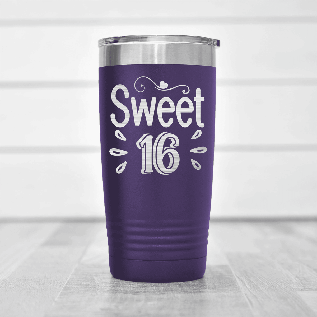 Purple birthday tumbler Sweet Sixteen