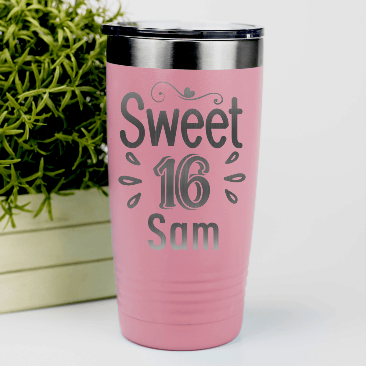 Salmon Birthday Tumbler With Sweet Sixteen Design