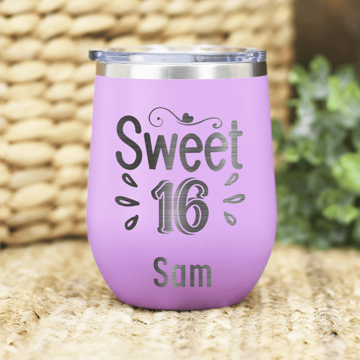 Personalized Sweet Sixteen Wine Tumbler for her, Customized Gifts for Women by Groovy Girl Gifts