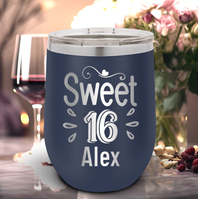 Personalized Sweet Sixteen Wine Tumbler for her, Customized Gifts for Women by Groovy Girl Gifts