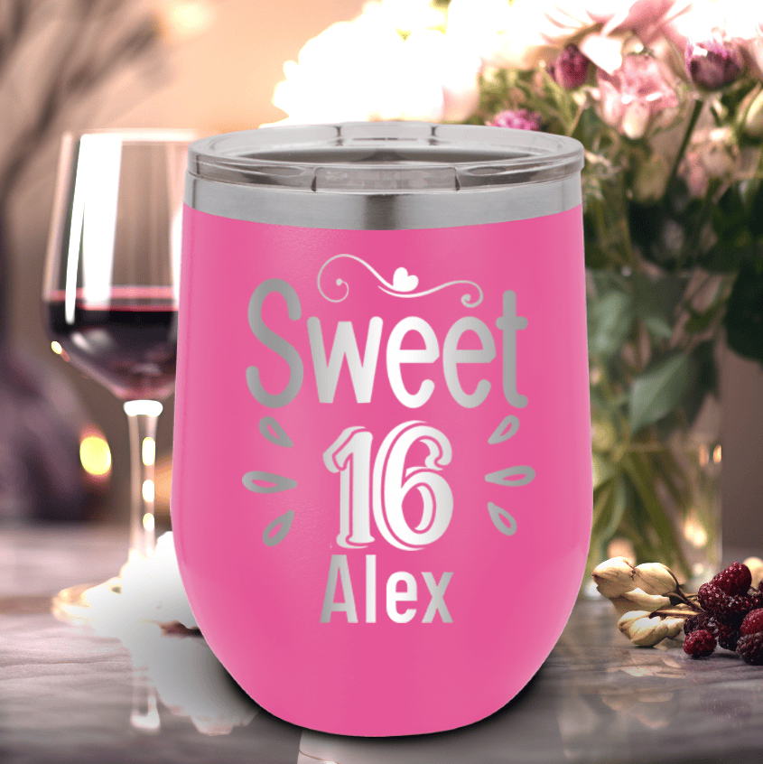 Personalized Sweet Sixteen Wine Tumbler for her, Customized Gifts for Women by Groovy Girl Gifts