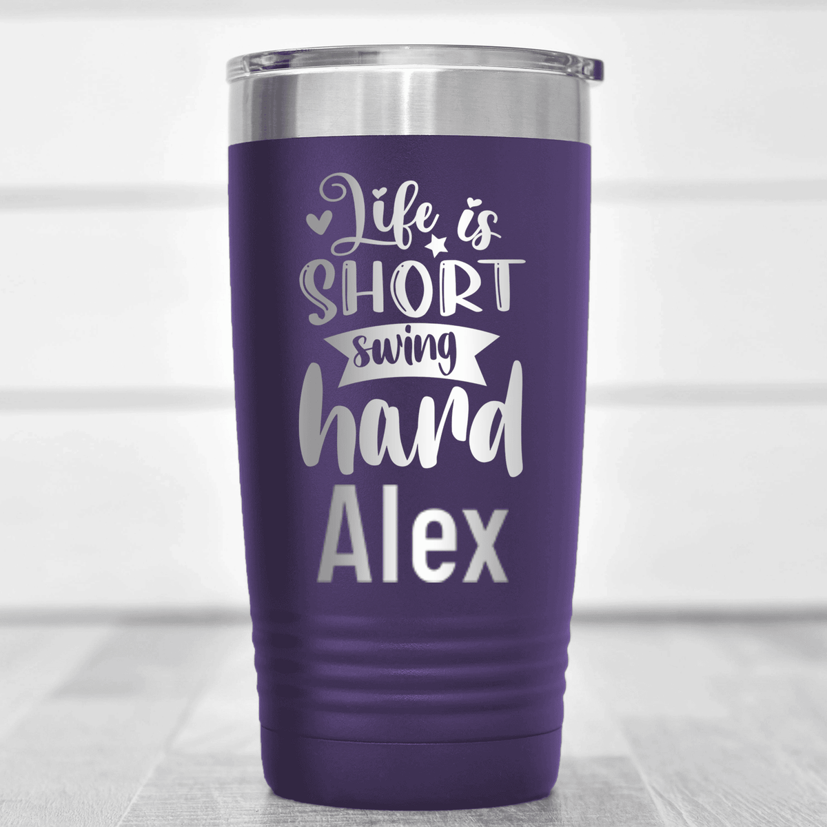 Purple Golf Gifts For Her Tumbler With Swing Hard Lifes Short Design