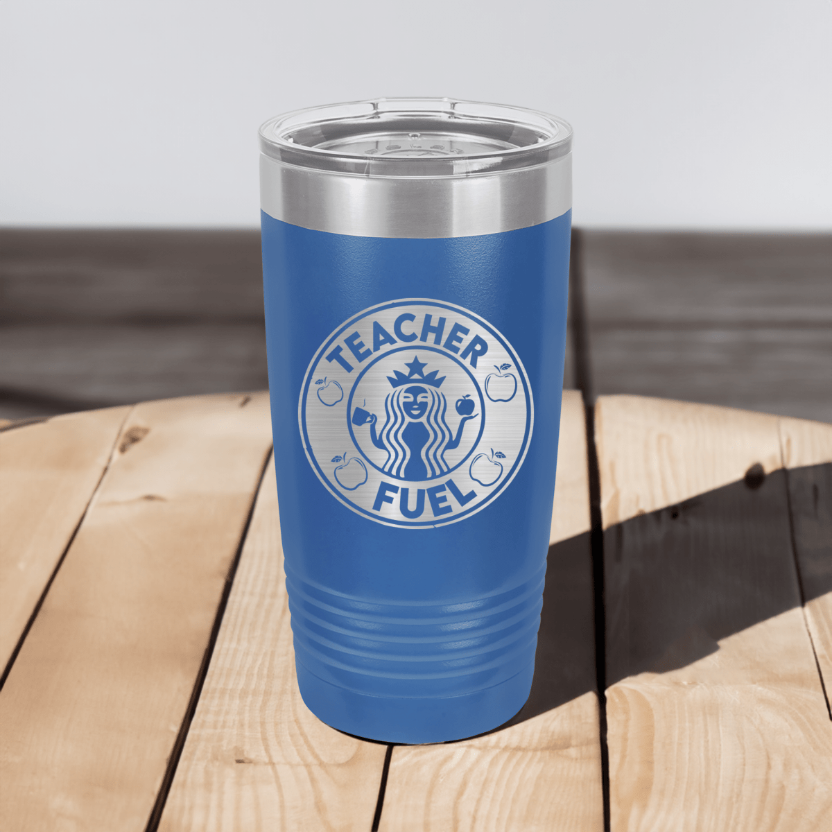 Funny Teacher Fuel Logo Ringed Tumbler
