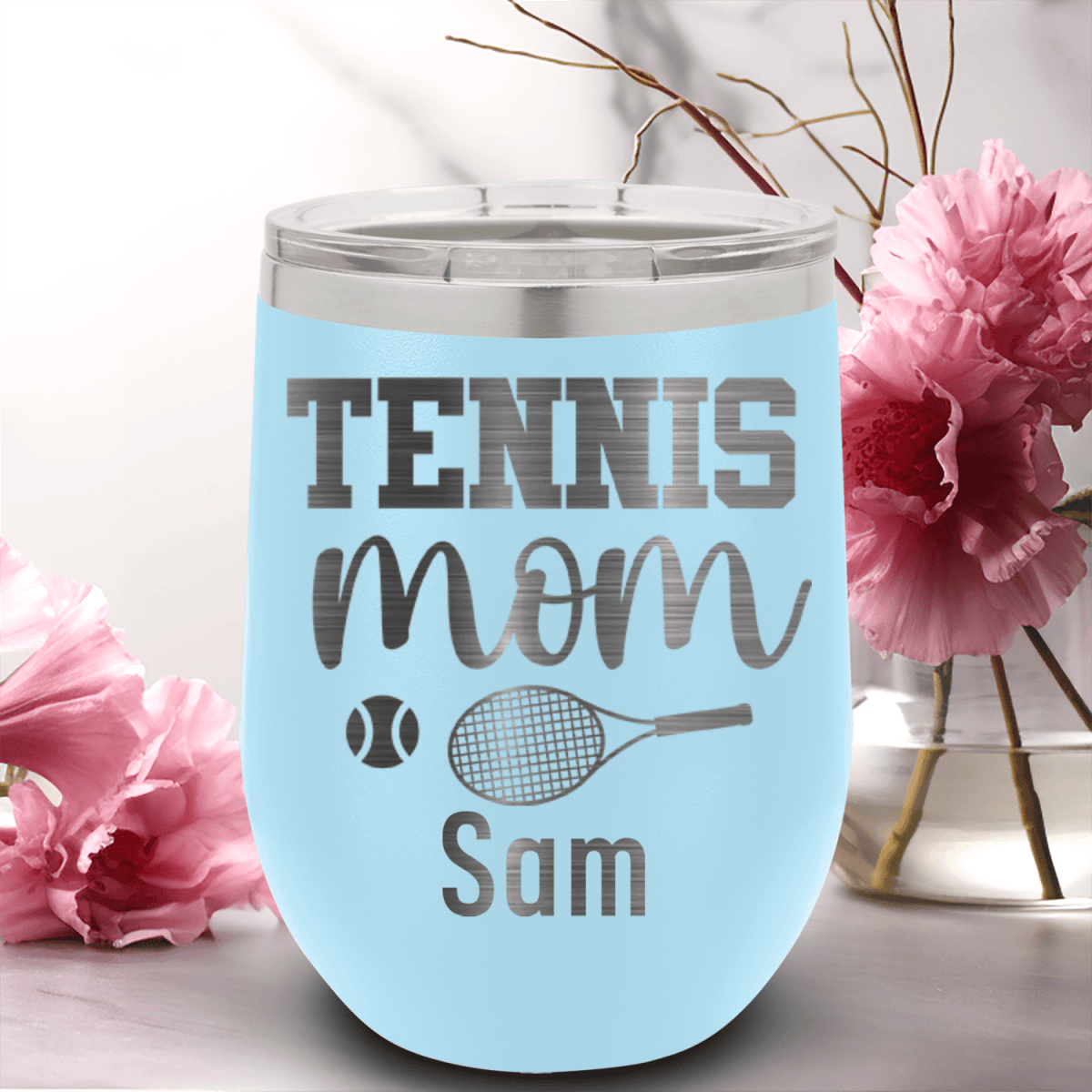 Personalized Tennis Mom Wine Tumbler for her, Customized Gifts for Women by Groovy Girl Gifts