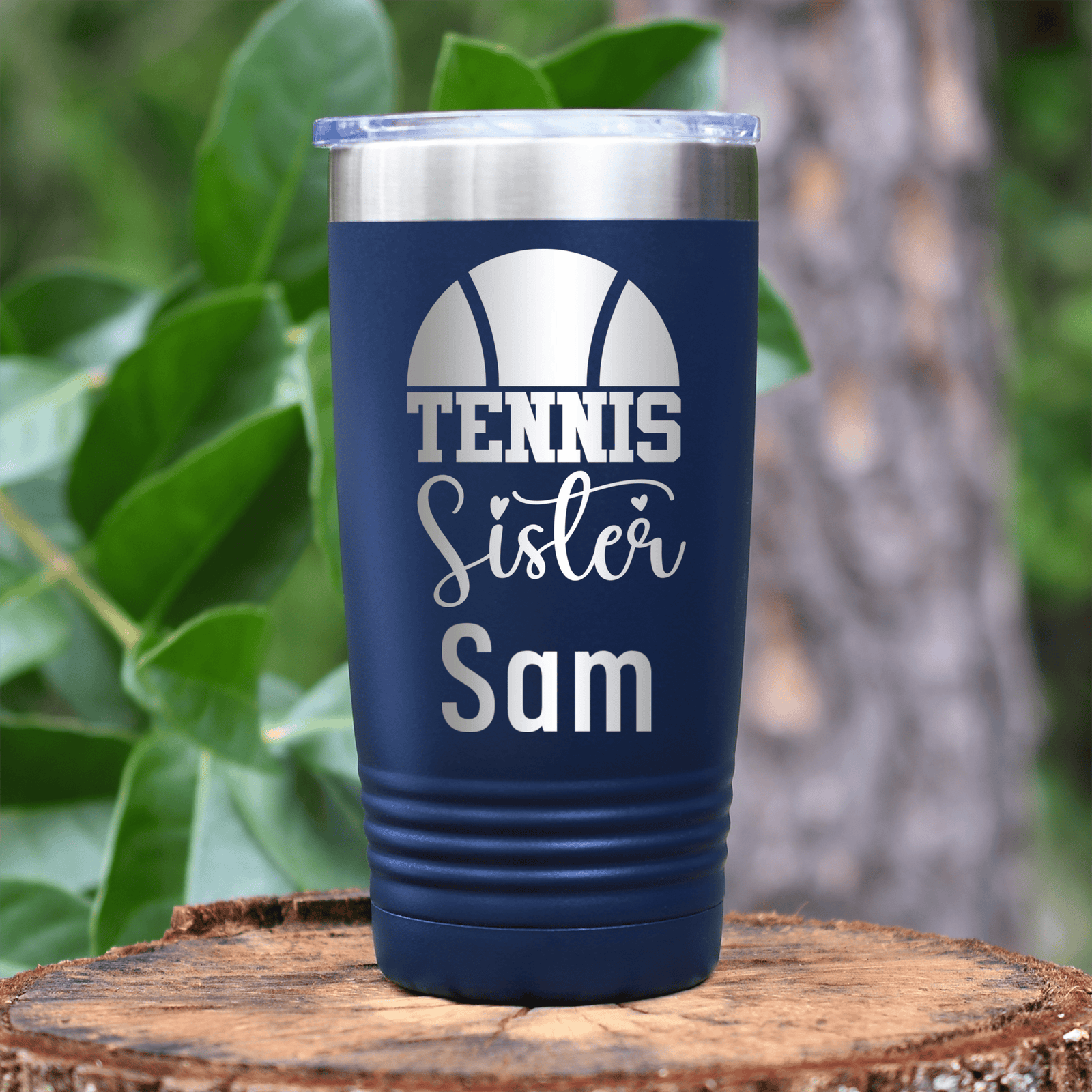 Navy Tennis For Her Tumbler With Tennis Sister Design