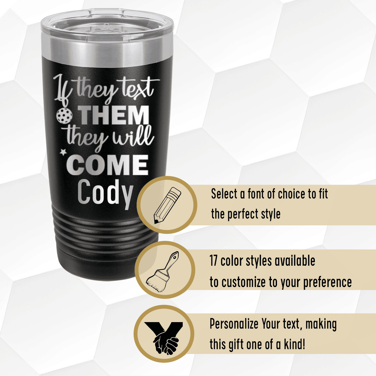 Personalized Text Pickle Tumbler for her, Customized Gifts for Women by Groovy Girl Gifts