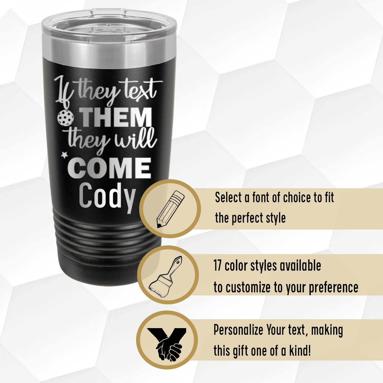 Personalized Text Pickle Tumbler for her, Customized Gifts for Women by Groovy Girl Gifts