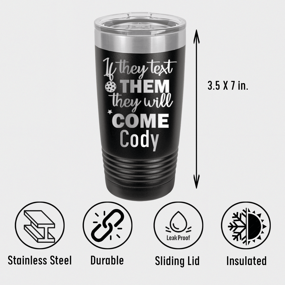 Personalized Text Pickle Tumbler for her, Customized Gifts for Women by Groovy Girl Gifts