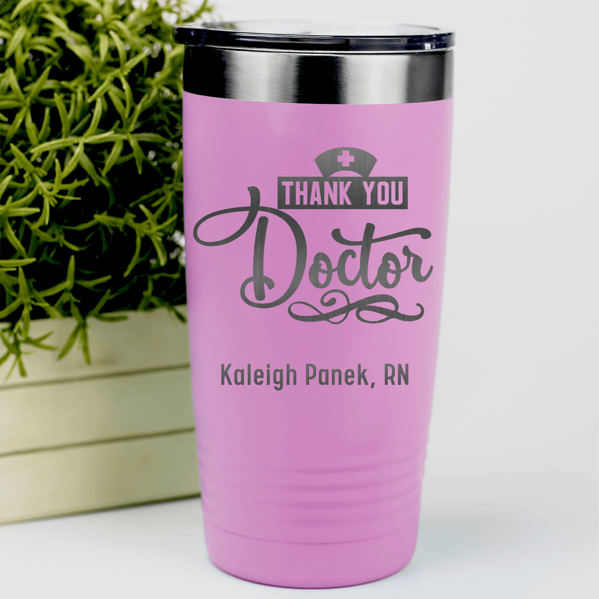 Pink Nurse Tumbler With Thank You Doctor Design