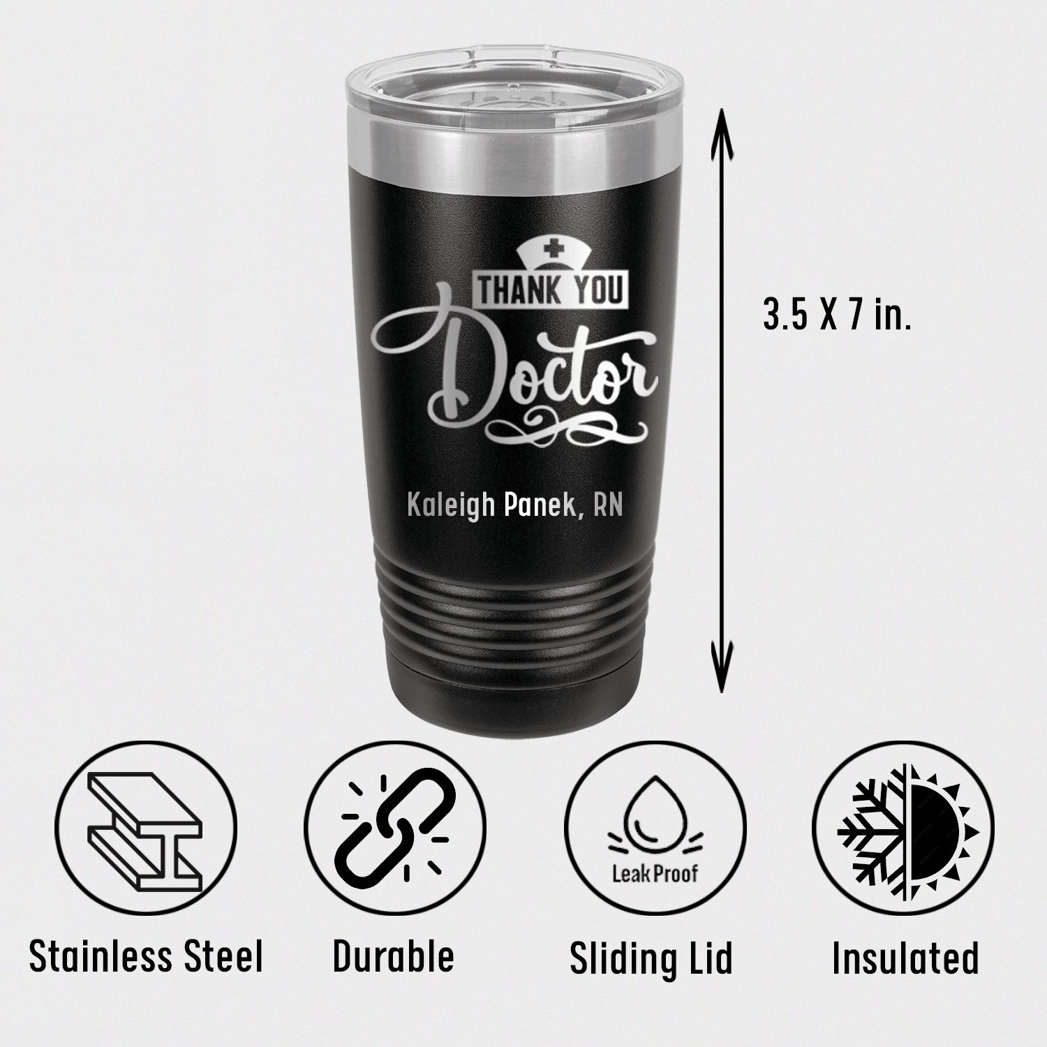 Personalized Thank You Doctor Tumbler for her, Customized Gifts for Women by Groovy Girl Gifts