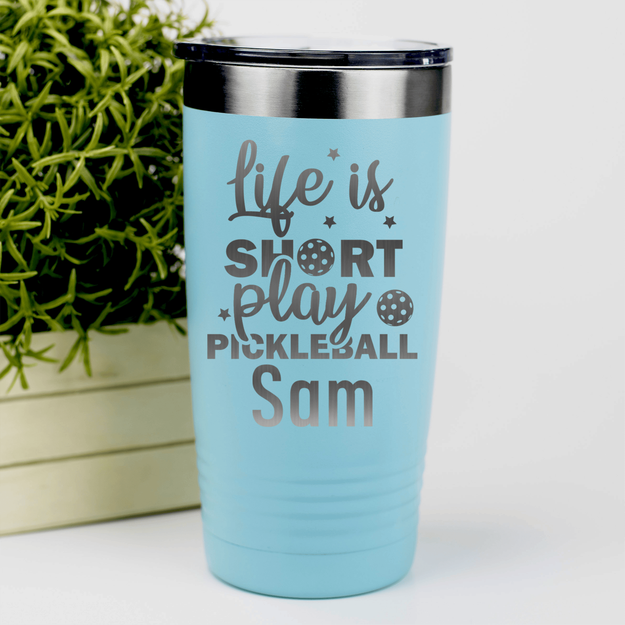 Teal Pickleball Tumbler With That Pickle Life Design