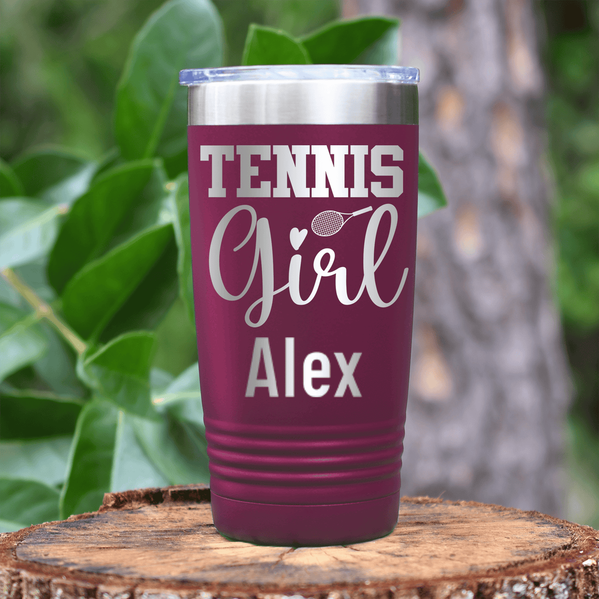 Maroon Tennis For Her Tumbler With That Tennis Girl Design