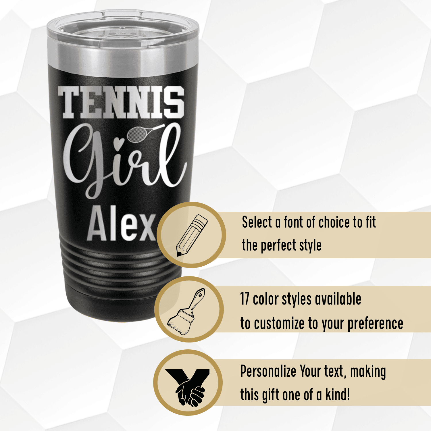 Pink Tennis For Her Tumbler With That Tennis Girl Design