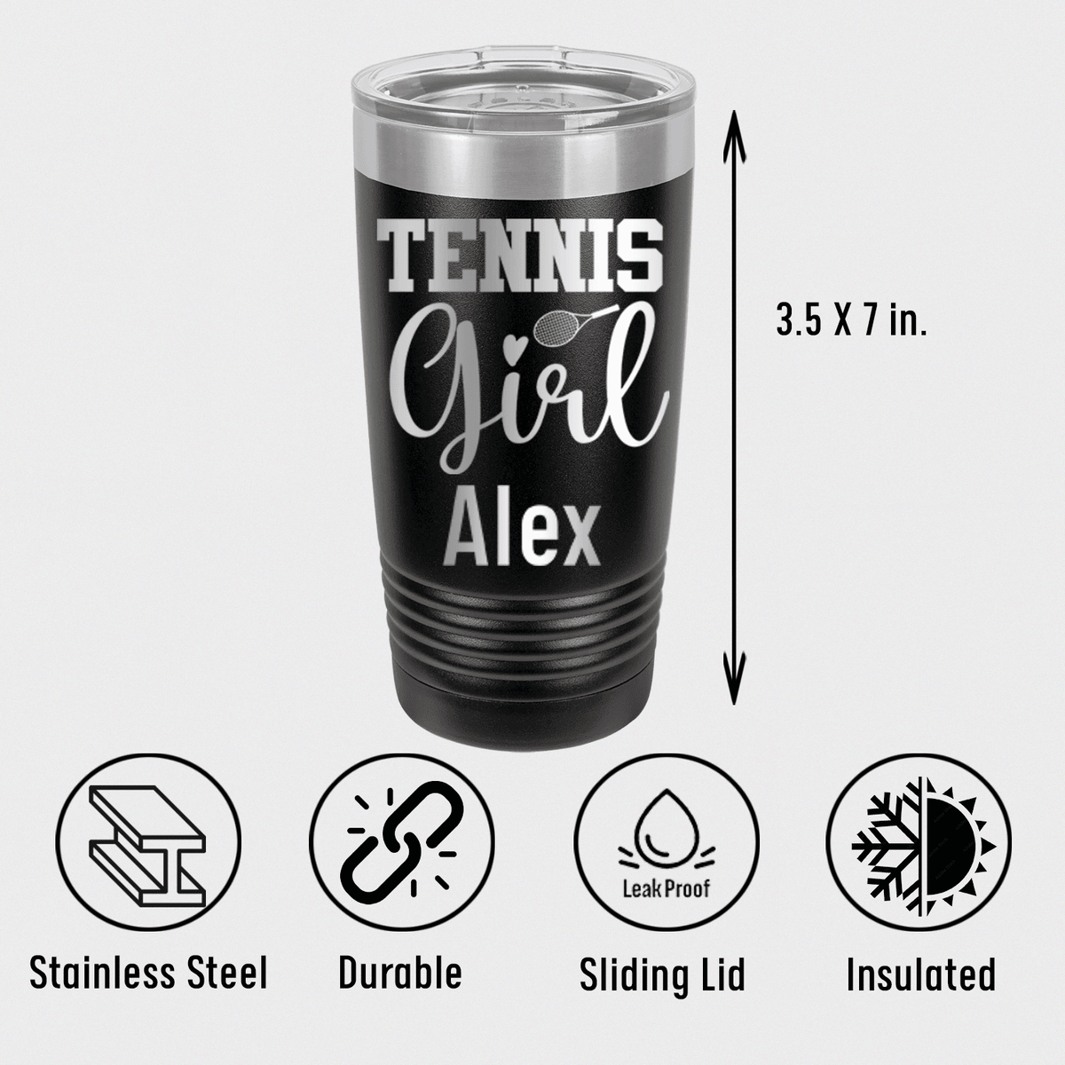 Personalized That Tennis Girl Tumbler for her, Customized Gifts for Women by Groovy Girl Gifts