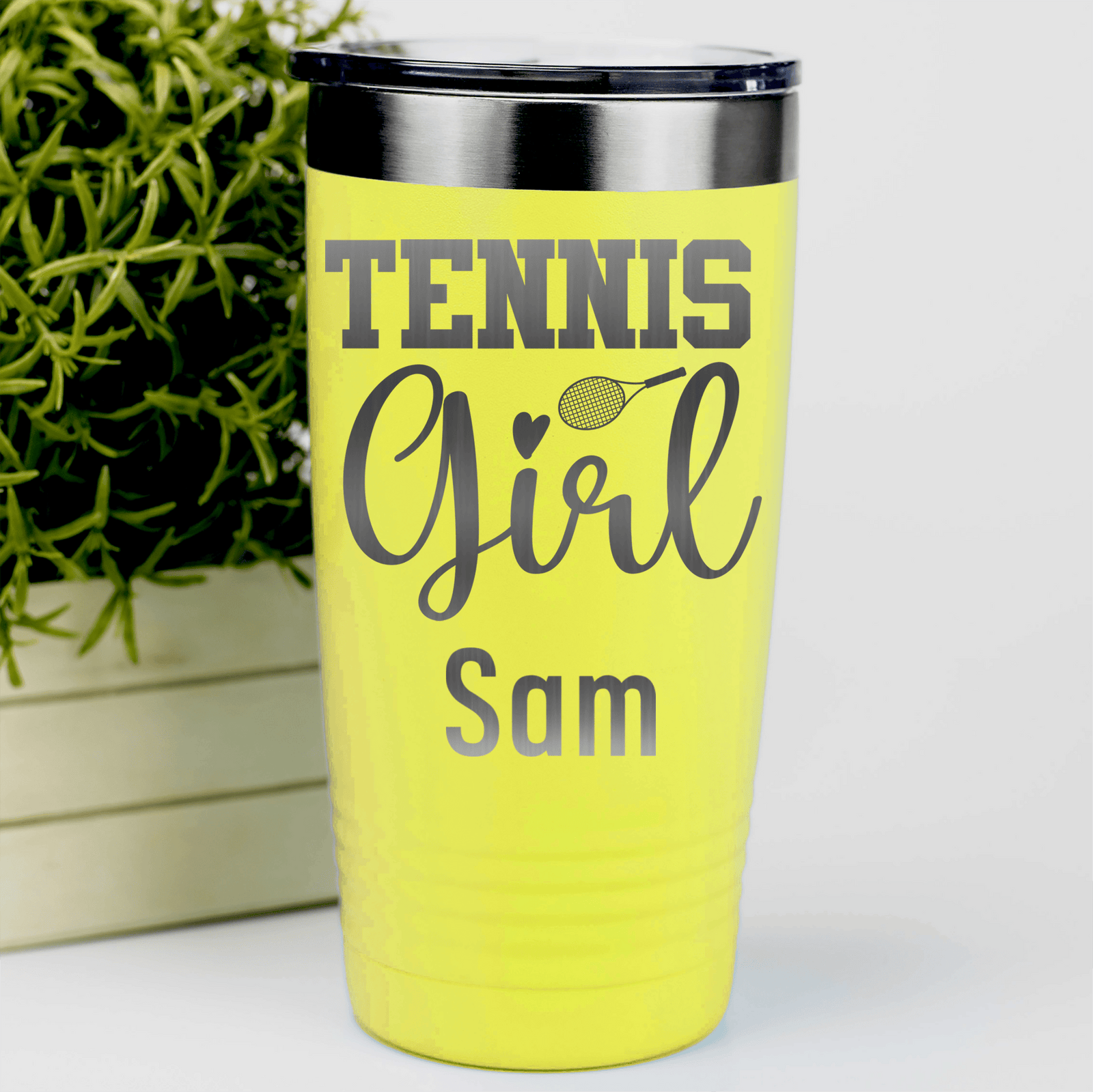 Yellow Tennis For Her Tumbler With That Tennis Girl Design