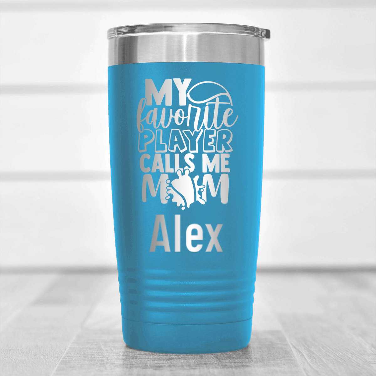 Light Blue Tennis For Her Tumbler With That Tennis Player Calls Me Mom Design