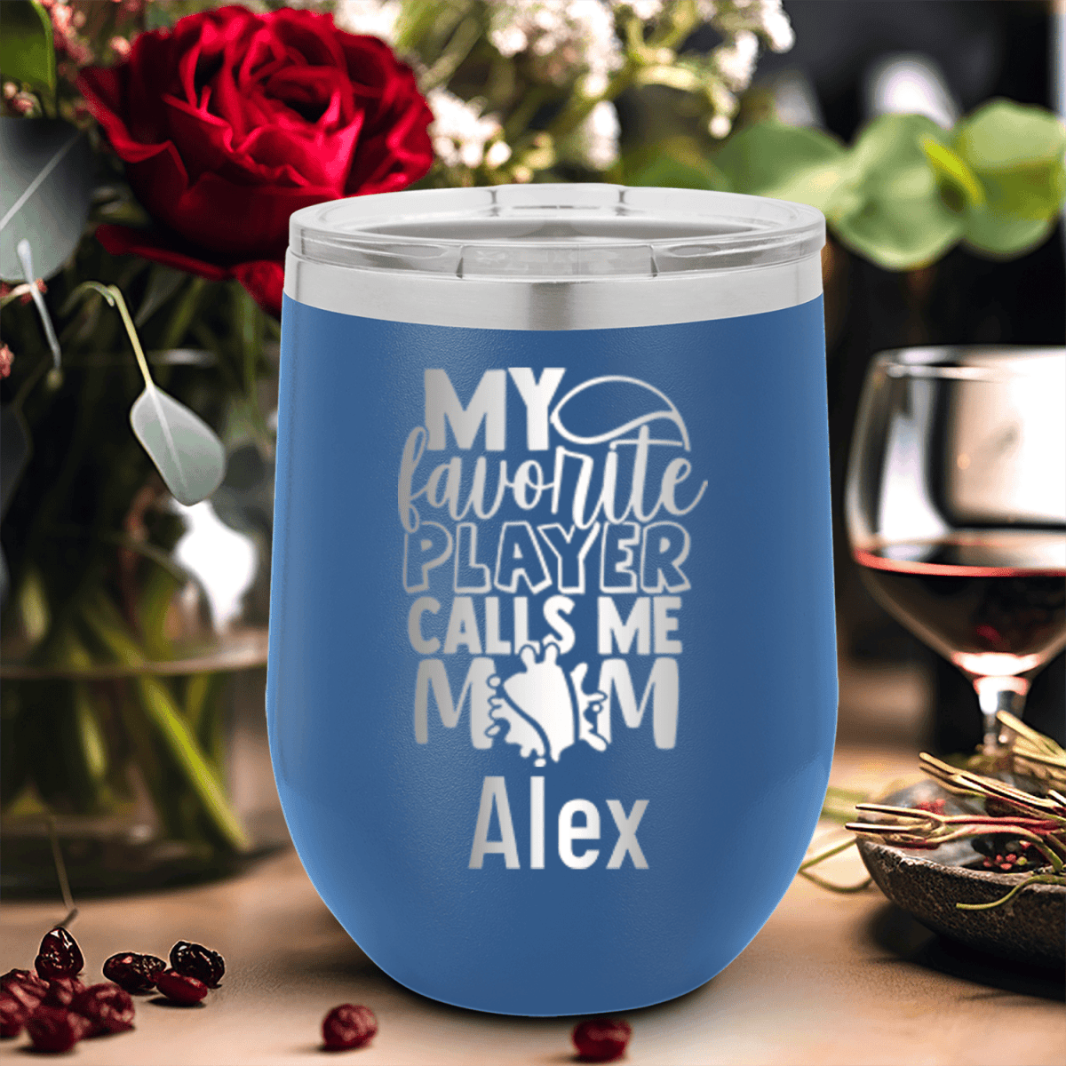 Personalized That Tennis Player Calls Me Mom Wine Tumbler for her, Customized Gifts for Women by Groovy Girl Gifts