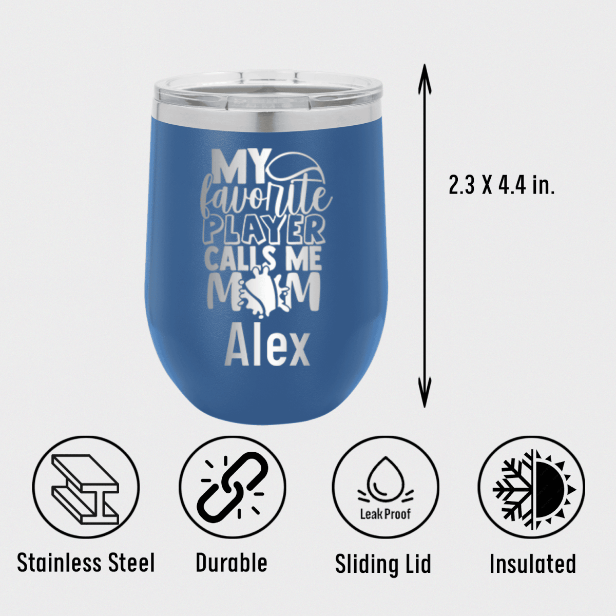 Personalized That Tennis Player Calls Me Mom Wine Tumbler for her, Customized Gifts for Women by Groovy Girl Gifts