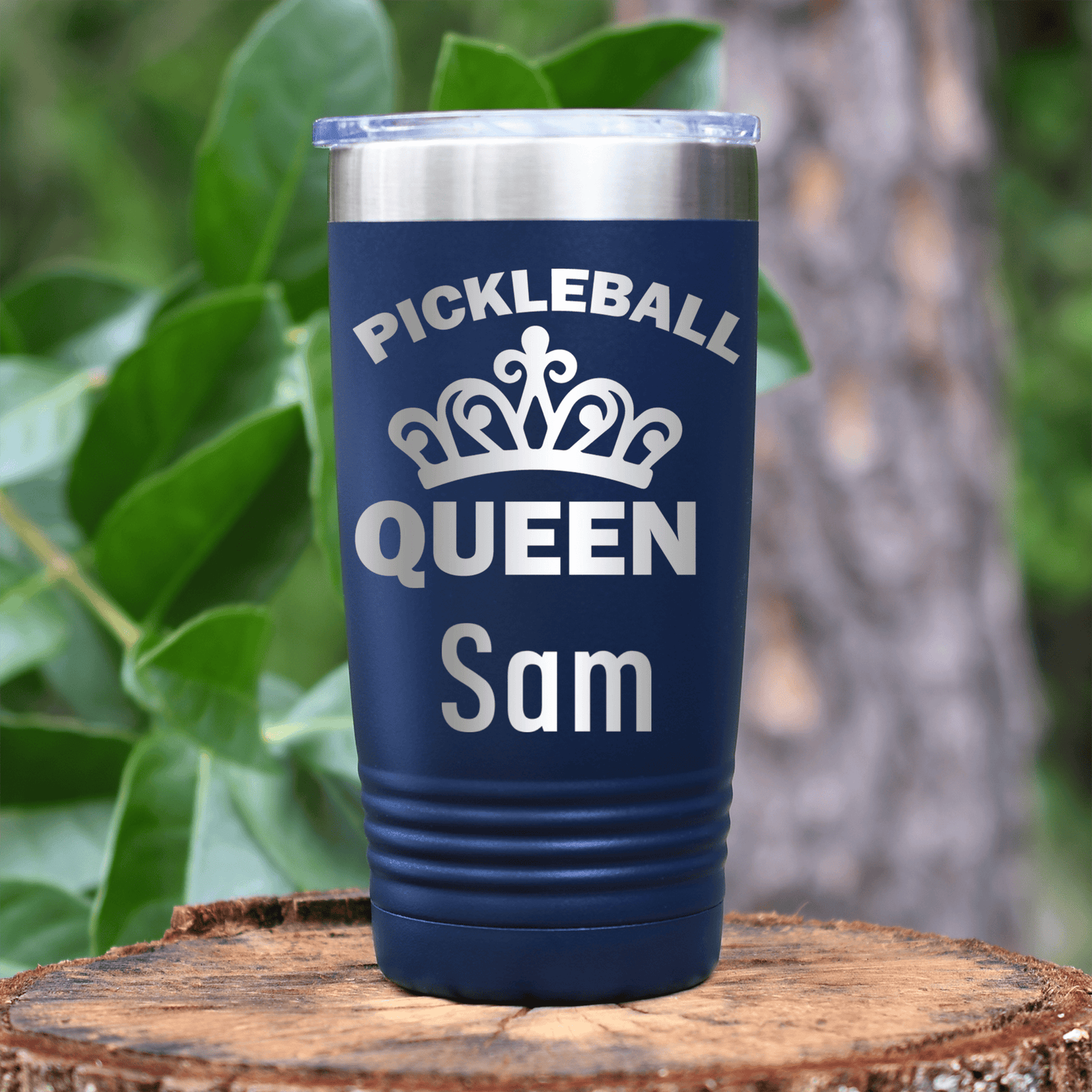 Navy Pickleball Tumbler With The Pickleball Queen Design