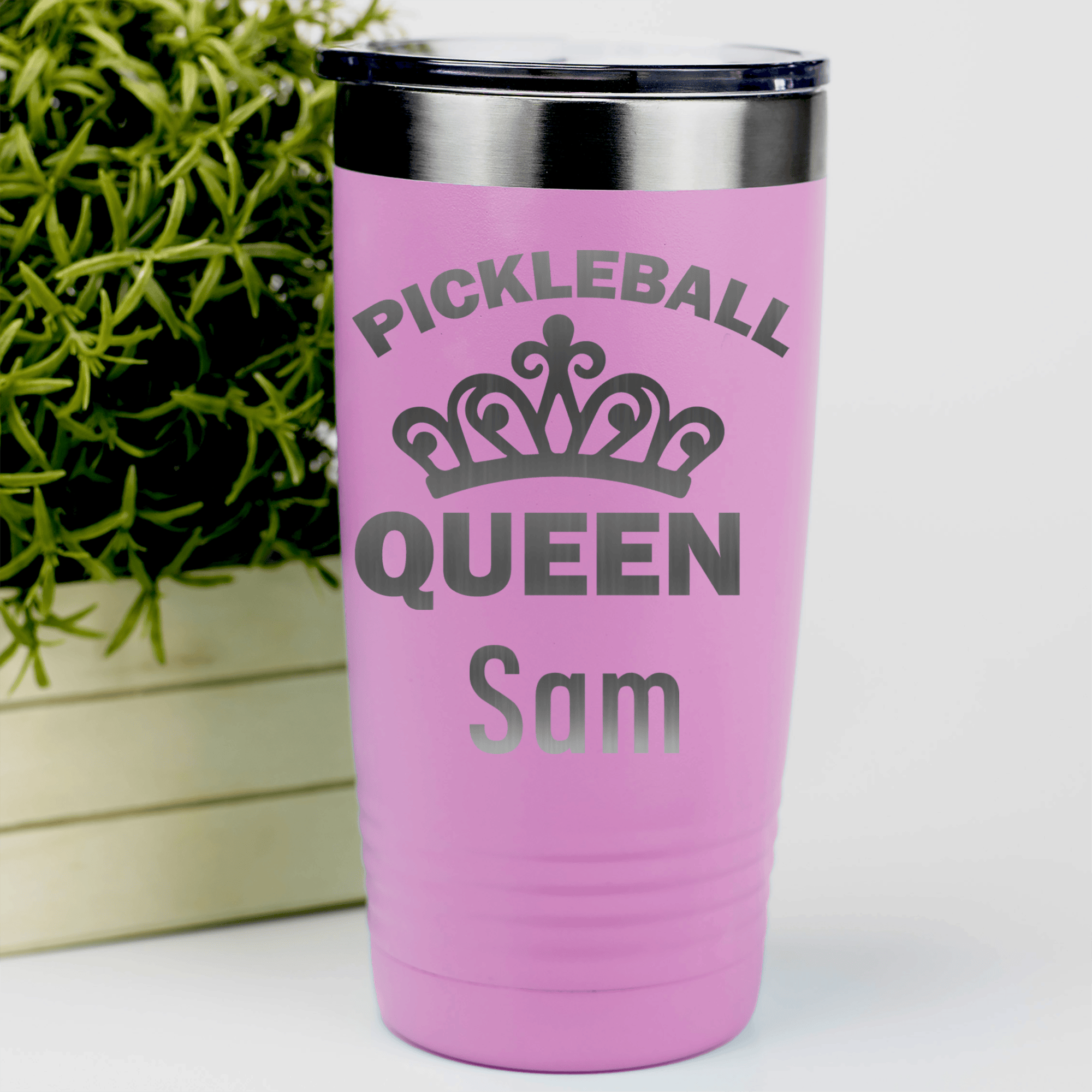 Pink Pickleball Tumbler With The Pickleball Queen Design