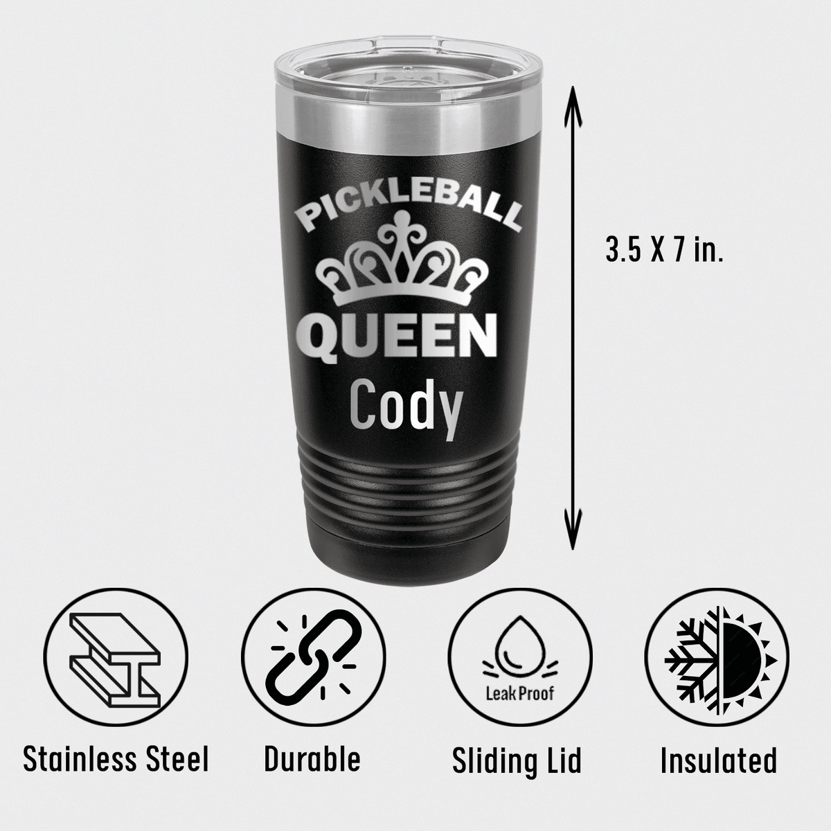 Personalized The Pickleball Queen Tumbler for her, Customized Gifts for Women by Groovy Girl Gifts