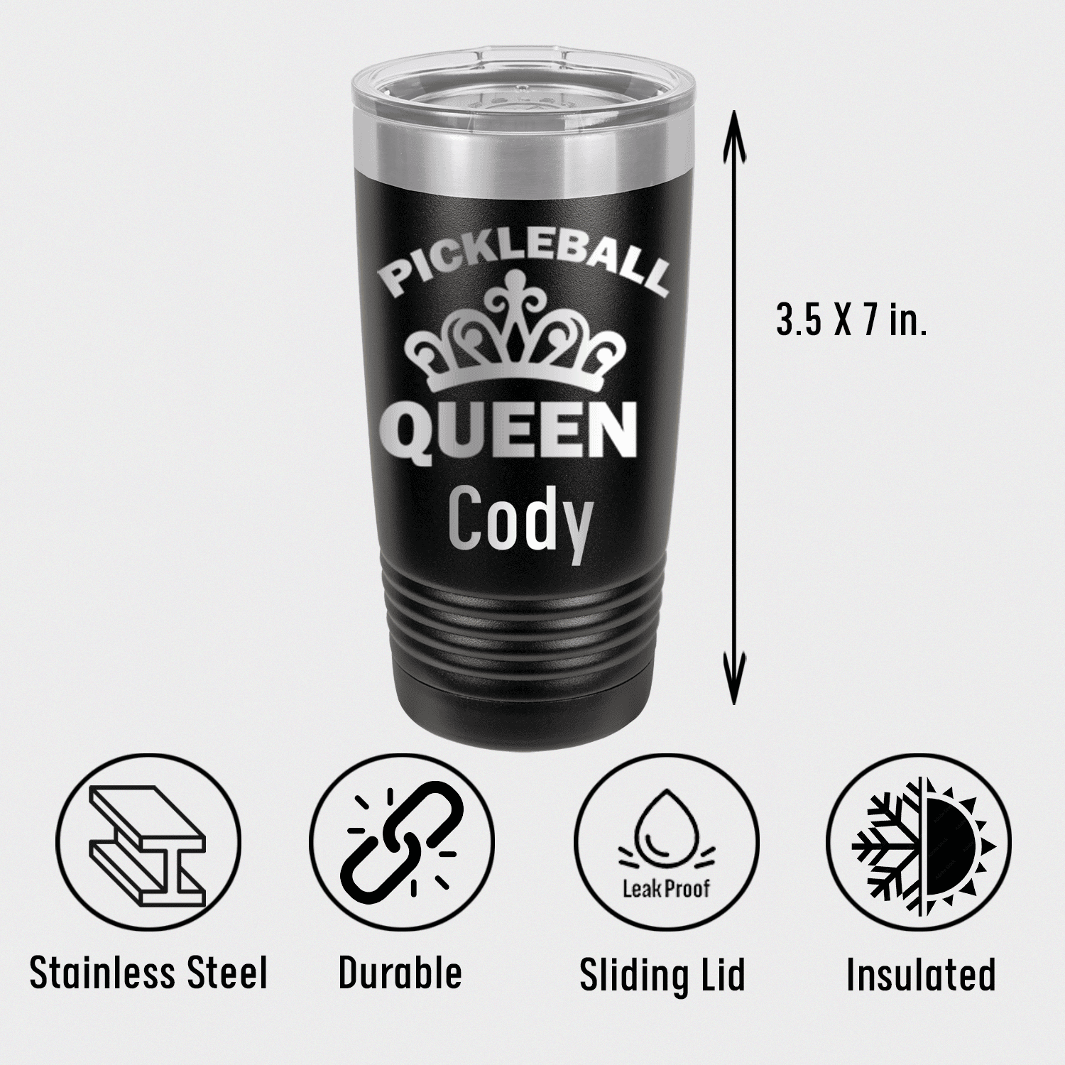 Personalized The Pickleball Queen Tumbler for her, Customized Gifts for Women by Groovy Girl Gifts