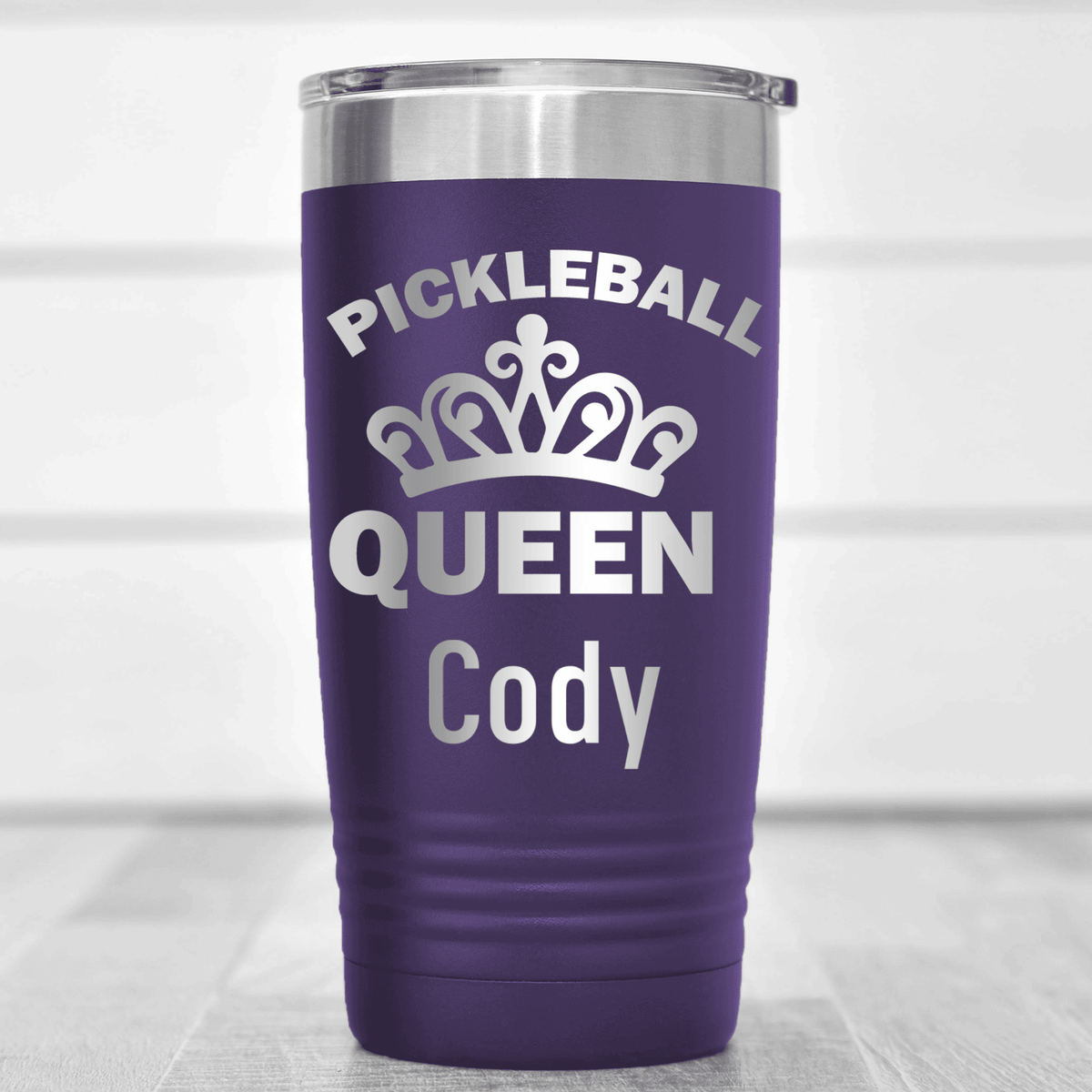 Purple Pickleball Tumbler With The Pickleball Queen Design