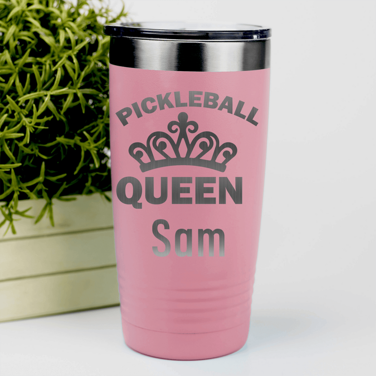 Salmon Pickleball Tumbler With The Pickleball Queen Design